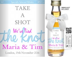 Personalised Alcohol Miniatures | Wedding Favour Label 20B