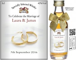 Personalised Alcohol Miniatures | Wedding Favour Label 03