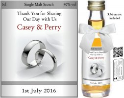 Personalised Alcohol Miniatures | Wedding Favour Label 09