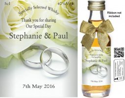 Personalised Alcohol Miniatures | Wedding Favour Label 09B
