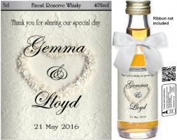 Personalised Alcohol Miniatures | Wedding Favour Label 35