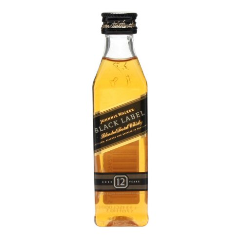 Johnnie Walker Black Label Scotch Whisky Miniature 5cl Bottle - Click Image to Close