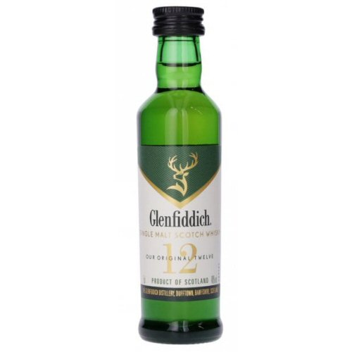 Glenfiddich 12 yo Single Malt Scotch Miniature 5cl Bottle - Click Image to Close
