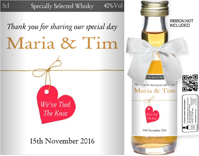 Personalised Alcohol Miniatures | Wedding Favour Label 20 - Click Image to Close