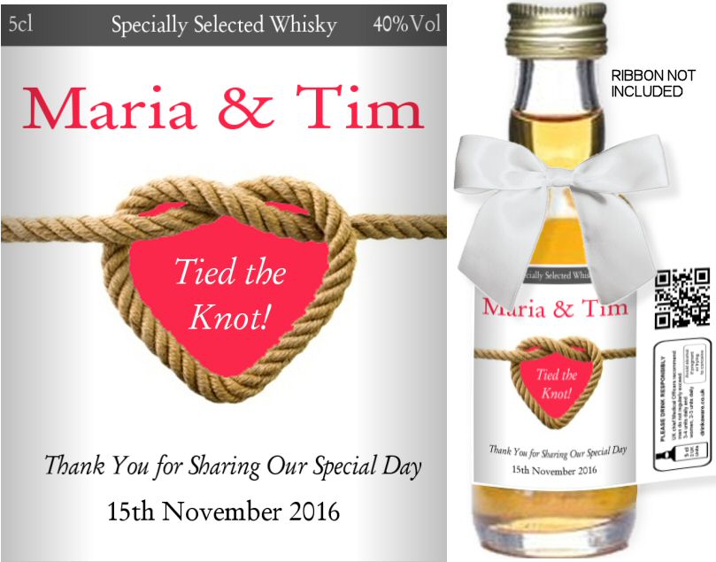 Personalised Alcohol Miniatures | Wedding Favour Label 20A - Click Image to Close