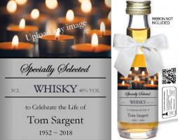 Personalised Alcohol Miniatures | Funeral Label: 03
