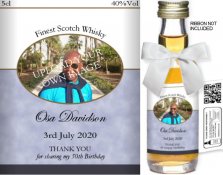 Personalised Miniature Spirit Bottles | Birthday Label 04