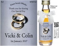 Personalised Alcohol Miniatures | Wedding Favour Label 05