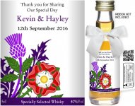 Personalised Alcohol Miniatures | Wedding Favour Label 13A