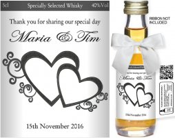 Personalised Alcohol Miniatures | Wedding Favour Label 26
