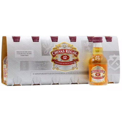 Chivas Regal 12 yo Scotch Whisky Miniature 5cl Bottle - 12 Pack