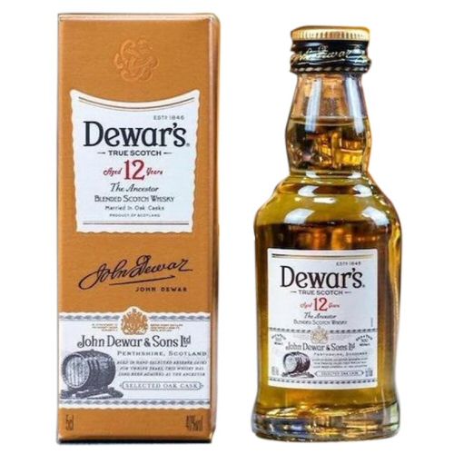 Dewars's 12 year old Scotch Whisky Miniature 5cl Bottle Just A Glass
