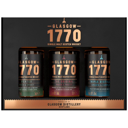Glasgow 1770 Scotch Whisky Miniatures - Gift Set 3 X 5cl